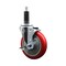 Service Caster 5'' Red Poly Swivel 1'' Expanding Stem Caster with Brake SCC-EX20S514-PPUB-RED-TLB-1 - alternate 1